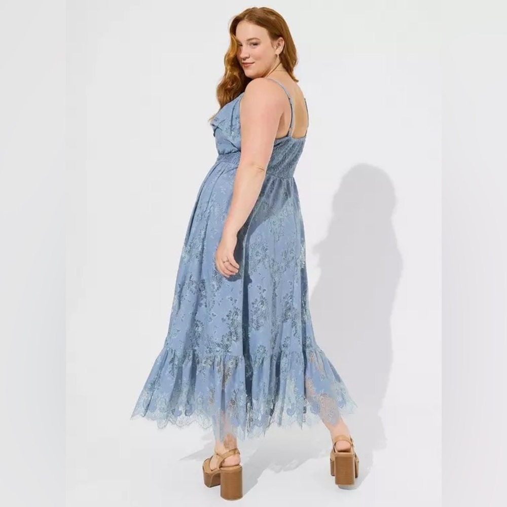 torrid Blue Floral Lace Maxi Dress - Picture 2 of 10